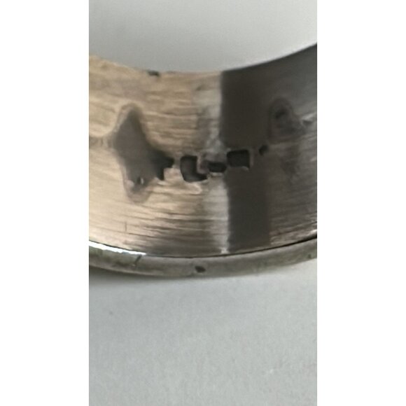 Taxco Mexico Sterling Silver Wide Band Ring With Black Details Size 10 - Picture 6 of 9